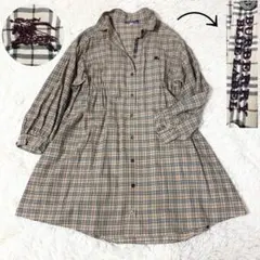 バーバリーブルーレーベル ノバチェック チュニックワンピース ミニワンピース M