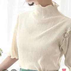 classicalelf プリーツ　ハイネック　５部袖　トップス　XL