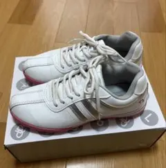 ゴルフシューズ 女性用 ホワイト/ピンク