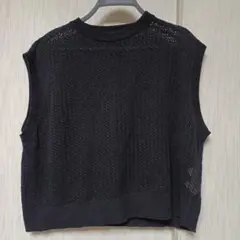 しまむら　メッシュベスト　黒　Ｌ