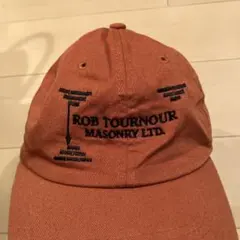 古着　CAP ロゴキャップ　オレンジ　レンガ色