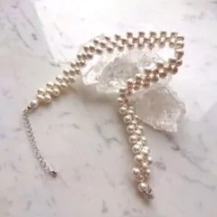 【新品未開封品】お揃いのコットンパールのチョーカー&ブレスレット