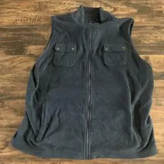 ネイビー フリース ジッパーベスト