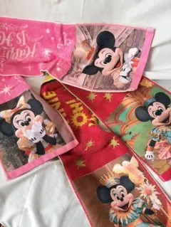 ディズニーリゾート フェイスタオル 2枚　ミニーオーミニー　ハピネスイズヒア