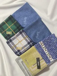 YSL　DAKS　DKNY　VALENTINO タオルハンカチ６点セット