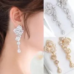 【正規品】ステラブライダル 花モチーフ イヤリング フルール・ド・リー