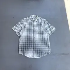 90s Eddie bauer 白タグ　チェック　半袖シャツ　bdシャツ