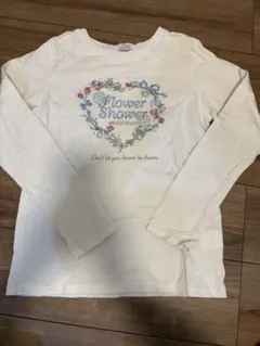 mezzo piano 花柄刺繍 長袖　シャツ　 160 L メゾピアノ