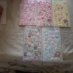 動物・ハート形状シール5シートセット