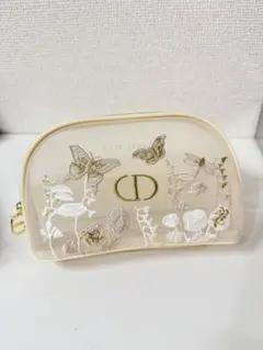新品　折りたたまずに発送◆DIOR 刺繍　メッシュポーチ ノベルティ　箱付き