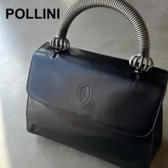 【POLLINI】ポリーニ　ハンドバッグ　黒　ブラック　イタリア製