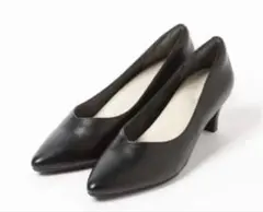LEPSIM ポインテッドトゥ クッション パンプス L 黒