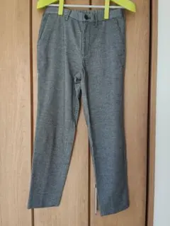 GU ジーユー 裏起毛ウールライク テーパードパンツ グレー S