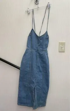 ロイヤルパーティー　デニムノースリーブワンピース　フリーサイズ