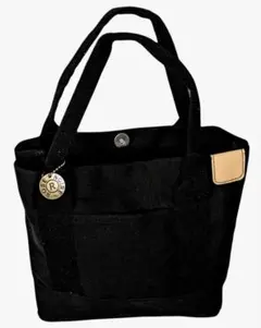お値下げ❣️新品✨️キャンバス ミニ トートバッグ 黒 仕切り付き 通勤 通学