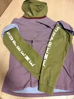 Supreme ストライプフード付き長袖Tシャツ Mのサムネイル