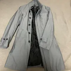 スーツセレクト　スキニーロングコート　グレー ボタン付き