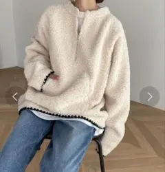 CANAL JEAN RED CHOP WORKS ボアハーフジッププルオーバー