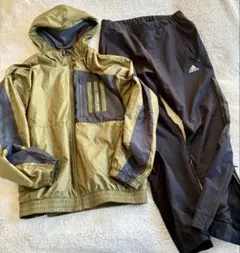 adidas ジャージ上下セット オリーブ・ブラック