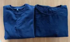 中古 ユニクロ スウェットトレーナー 2着セット ブラック ネイビー