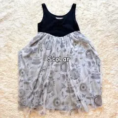 ScoLar ノースリーブ 変形ひざ丈ワンピース Mサイズ チャイナボタンのサムネイル