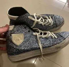 SAINT LAURENT グリッターシルバー スニーカーのサムネイル