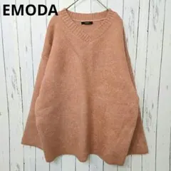 EMODA エモダ Vネックニット F ピンク系 ゆったり　オーバーサイズ