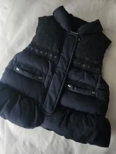 美品　TOCCA　ダウンベスト　ネイビー　紺色　リボン　トッカ