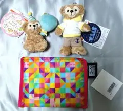 新品未使用タグ付き ダッフィー ぬいぐるみキーホルダー２体セット エコバッグ付き