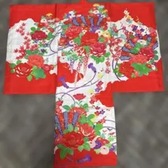 子供着物 七五三 3歳 縮緬 扇子に鹿子模様 花模様 CK-7383 - メルカリ
