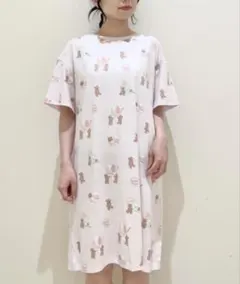 ジェラートピケ ドッグジャガードワンピース【ビションフリーゼ