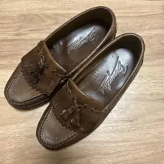 BAYLOR ブラウンレザー フリンジローファー