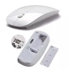 【新品】薄型　電池式　ワイヤレスマウス　白のサムネイル