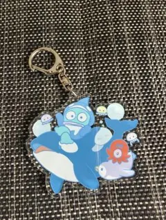 神戸須磨シーワールド限定 キティ アクリルキーホルダー⑥紫 シャチ
