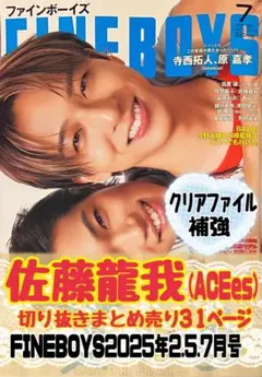 佐藤龍我 FINEBOYS 切り抜きまとめ売り31ページ