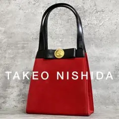 ✨希少✨TAKEO de 365 ヴィンテージ ハンドバッグ 赤 黒 スエードのサムネイル