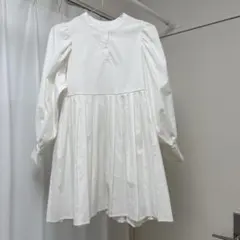 GRL グレイル　プリーツ 長袖ワンピース　白　Sサイズ