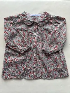 familiar 花柄 丸襟　長袖シャツ