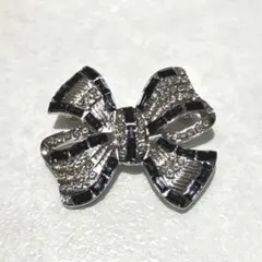 ヴィンテージ風　ブルーライン　リボンブローチ　入園　入学　卒業　（93）