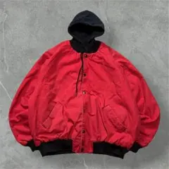 90sUSA製COUNTRY TAFFダックワークジャケッツXL赤フェード襤褸