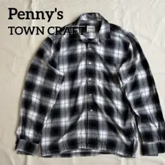 船タグ TOWNCRAFT PENNY'S オンブレチェックレーヨンシャツ 開襟