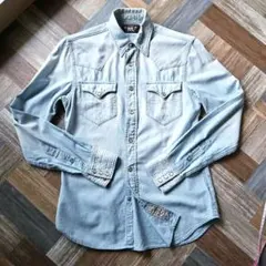 RRL ダブルアールエルラルフローレン インディゴ ライトブルーウエスタンシャツ