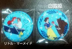断*侍様 ディズニー　刺繍缶バッジ 2個 白雪姫 リトル・マーメイド