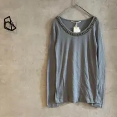 【タグ付き】スタイルザンパ フォー ザ ホリデイズ　 長袖　灰色　ビーズ　ロンT