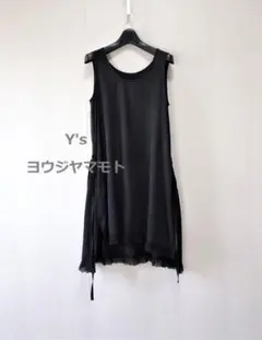 【Y's】ノースリーブ レイヤードドレス 裾レースワンピース ヨウジヤマモトのサムネイル
