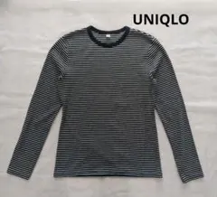 UNIQLO　ソフトリブクルーネックT　長袖　ボーダー　L