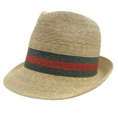 極美品 GUCCI 麦わら帽子 中折れ ストローハット シェリーライン L 58 