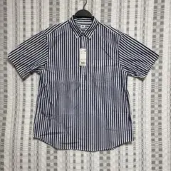 未使用★UNIQLO★EFCブロード ストライプ プルオーバー 半袖シャツ L