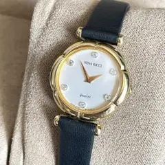 稼動品　NINA RICCI ニナリッチ　6Pダイヤ　ゴールドケース　腕時計のサムネイル
