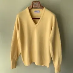 Ballantyneバランタイン カシミヤVネックニット 40 英国製 イエロー